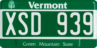 VT license plate XSD939