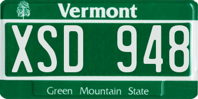 VT license plate XSD948