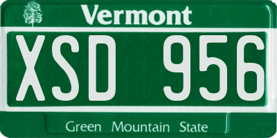VT license plate XSD956