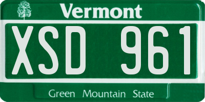 VT license plate XSD961