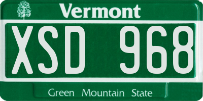 VT license plate XSD968