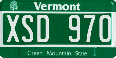 VT license plate XSD970