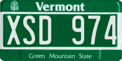 VT license plate XSD974