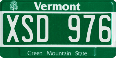VT license plate XSD976