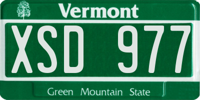 VT license plate XSD977