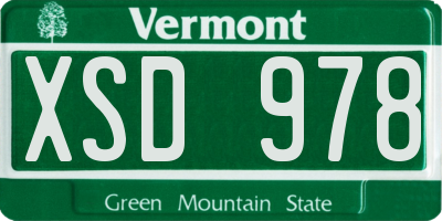 VT license plate XSD978