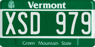 VT license plate XSD979