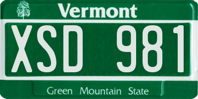 VT license plate XSD981
