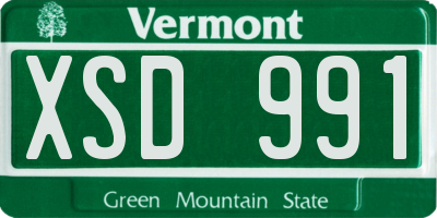 VT license plate XSD991