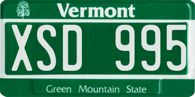 VT license plate XSD995