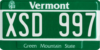 VT license plate XSD997