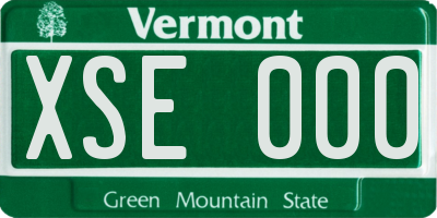 VT license plate XSE000