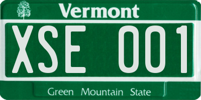 VT license plate XSE001