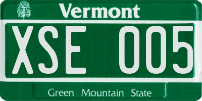 VT license plate XSE005