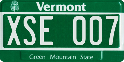 VT license plate XSE007