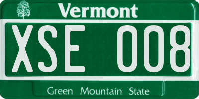 VT license plate XSE008