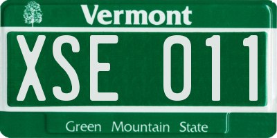 VT license plate XSE011