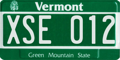 VT license plate XSE012