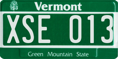 VT license plate XSE013