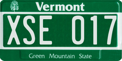 VT license plate XSE017