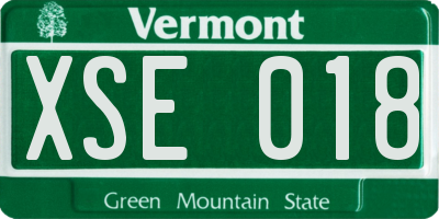VT license plate XSE018