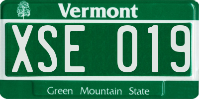 VT license plate XSE019