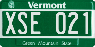 VT license plate XSE021