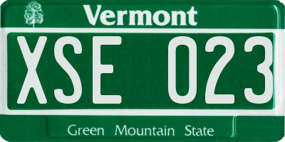 VT license plate XSE023