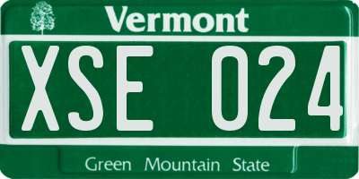 VT license plate XSE024