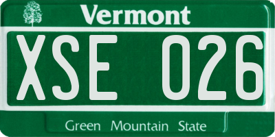 VT license plate XSE026