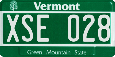 VT license plate XSE028