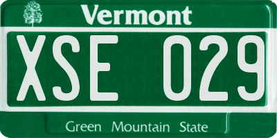 VT license plate XSE029