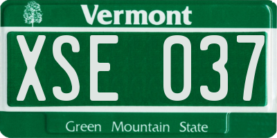 VT license plate XSE037