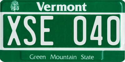 VT license plate XSE040