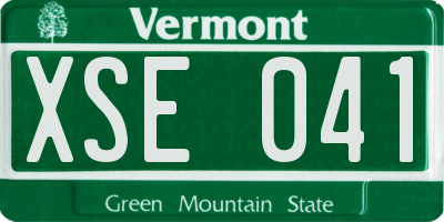 VT license plate XSE041