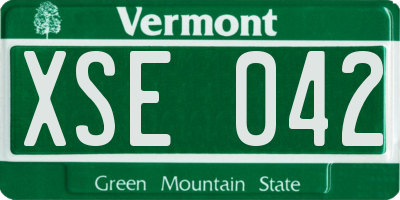 VT license plate XSE042