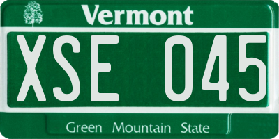 VT license plate XSE045
