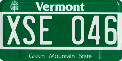 VT license plate XSE046
