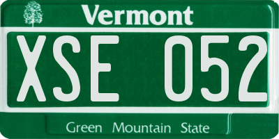 VT license plate XSE052