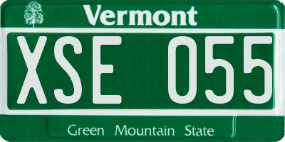 VT license plate XSE055