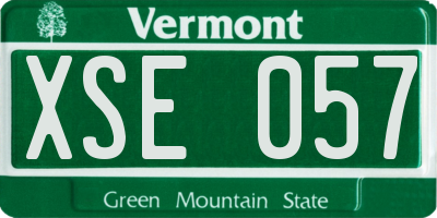 VT license plate XSE057