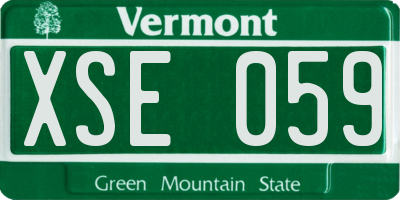 VT license plate XSE059