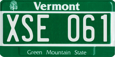 VT license plate XSE061