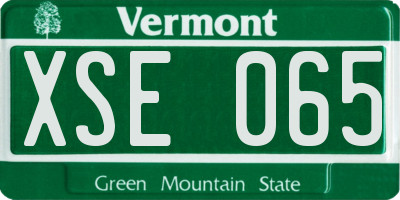 VT license plate XSE065