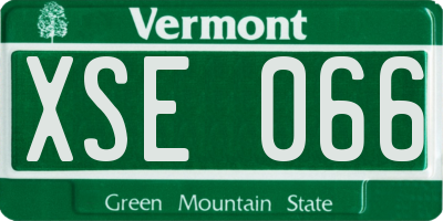 VT license plate XSE066