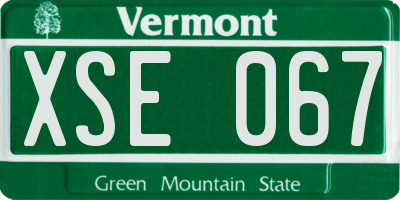 VT license plate XSE067