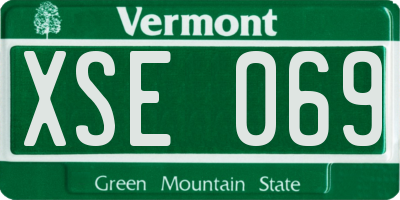 VT license plate XSE069