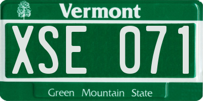 VT license plate XSE071
