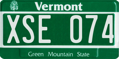 VT license plate XSE074