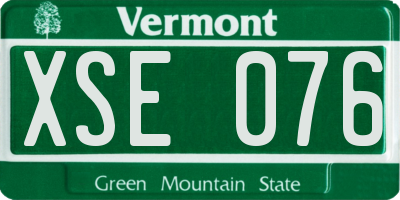 VT license plate XSE076